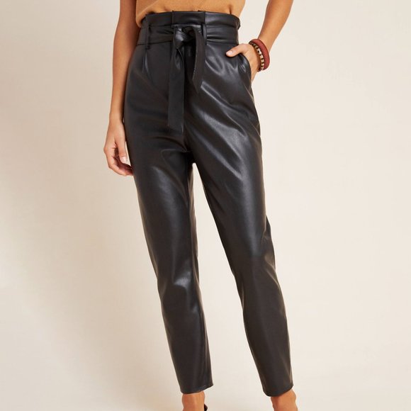 HTF Anthropologie Annika Faux Leather Trousers